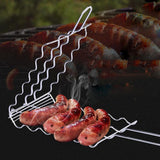 Maxbell Barbecue BBQ Sausage Grilling Basket Rack for 6 Hot Dogs,Stainless Steel