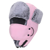 Maxbell Trapper Hat Thermal Warm Winter Hat for Winter Sports Outdoor Activities Men Pink
