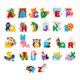 Maxbell Wooden Animal Alphabet Puzzle Preschool Paired Puzzle for Kindergarten Girls