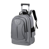 Maxbell Rolling Backpack Multipurpose Double Shoulder Bag for Overnight Travel Camping grey