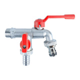 Maxbell Outdoor Faucet Sturdy Wear Resistance with 2 Outlets for Balcony Hotel Lawns Style C