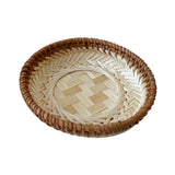 Maxbell Bamboo Serving Tray Fruit Dessert Tray for Kitchen Countertop Eating Storing 15cmx3cm