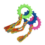 3Pcs Dog Chew Toys with Knitting Rope Rubber Rings Pet Supplies Increase IQ - Aladdin Shoppers