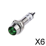 Maxbell 6x10 Pcs 24V DC 8mm Power Indicator Signal Light XD8-1 Led Light Bulb Green