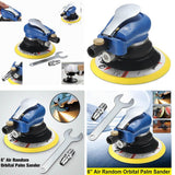 2x 6'' Air Orbital Sander Pneumatic Disc Polisher Grinding Sanding Tool