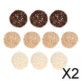 Maxbell 2x10x Decorative Rattan Balls Vase Fillers for Home Decor Party Christmas Tree 6cm