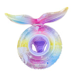 Maxbell Mermaid Pool Float Inflatable Swimming Ring for Vacation Beach Swimming Pool with Seat