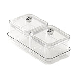 Maxbell Dried Fruit Plate Divided Serving Platter for Living Room Dining Room Snacks white 2 grids