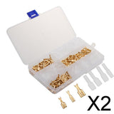 Maxbell 2x150 Sets 2.8mm 4.8mm 6.3mm Female Spade Crimp Terminals with Sleeves Gold