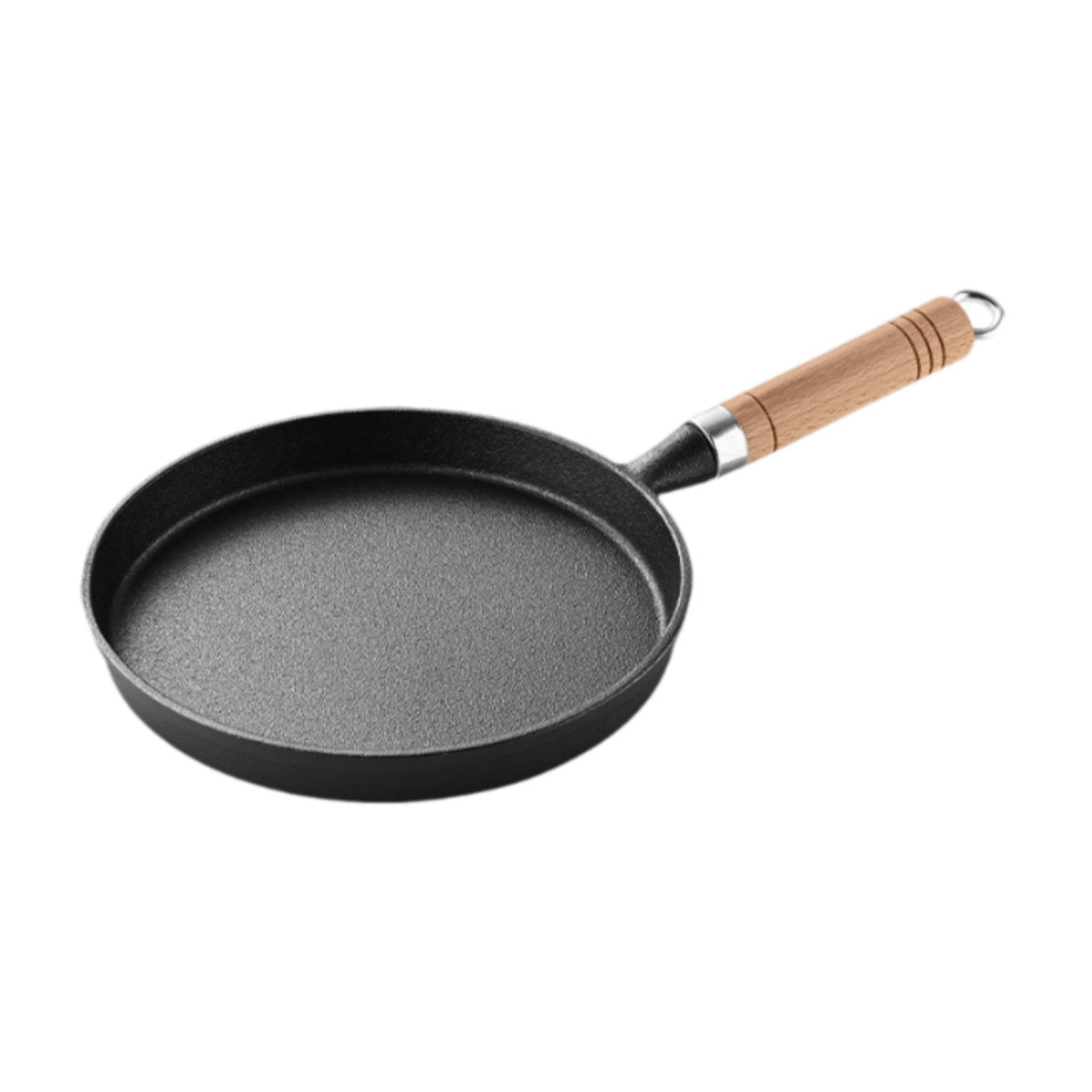 Maxbell Frying Pan Professional Cast Iron Skillet for Barbecue Steak Restaurant Light Brown Handle
