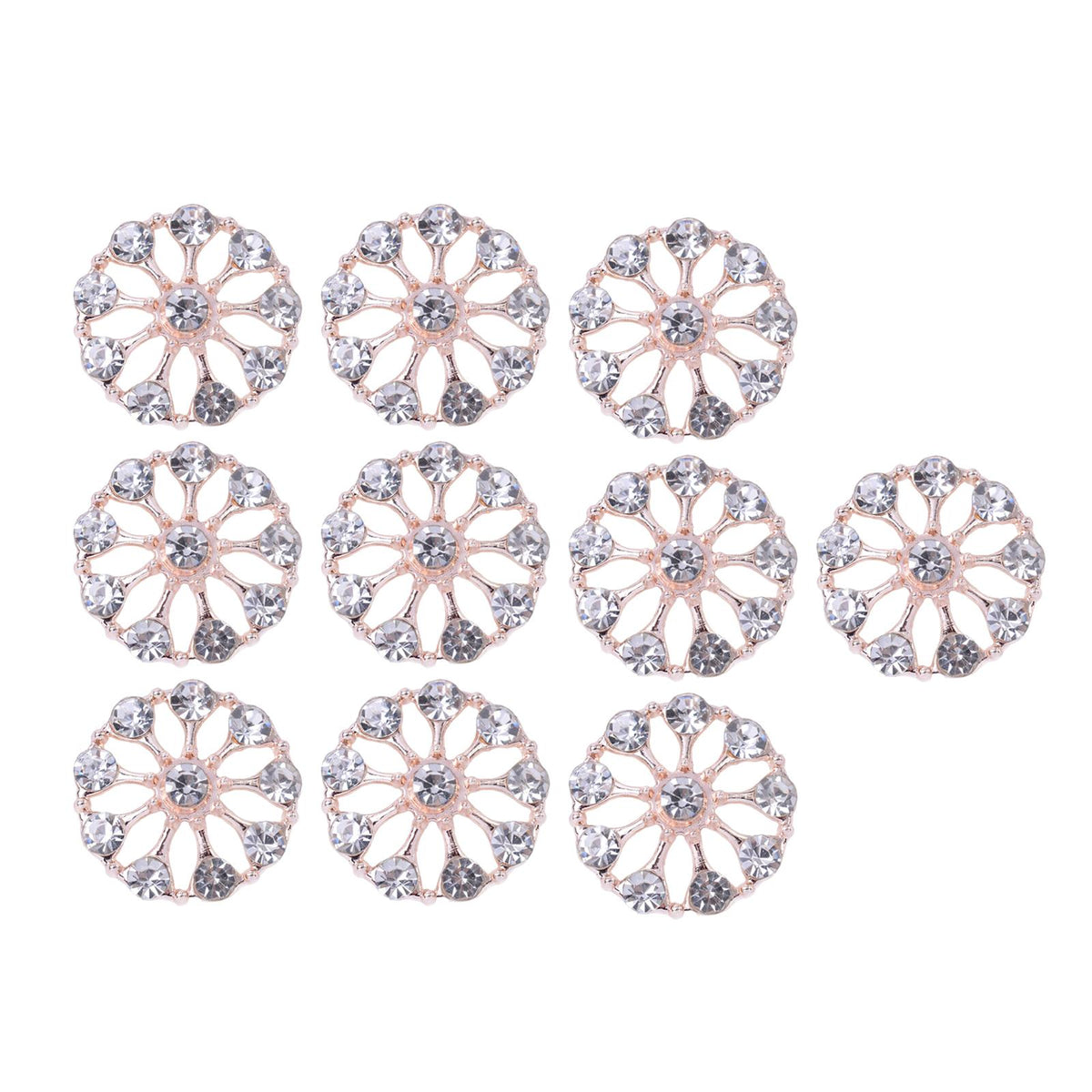 Maxbell 10 Pieces Flower Rhinestone Flatback Embellishments Wedding Shoes