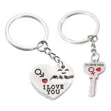 Maxbell 2Pcs Set Romantic I Love You Heart Key Pendant Keychain Couple Keyring