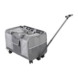 Maxbell Pet Carrier with Wheels Portable Foldable Pet Travel Bag for Puppy Cats Dogs Gray