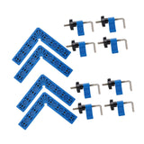 Maxbell 4x 90 Degree Right Angle Clamp Positioning Squares for Drawers DIY Carpenter Blue