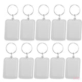 400PC Clear Blank Insert Photo Picture Acrylic Frame Keyring Split 5.0x3.3cm