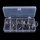 50pcs Weighted Superline Spring Hook with Centering Pin Offset Circle Worm Jig Fishing Hooks - Aladdin Shoppers