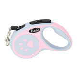 Maxbell Retractable Dog Leash Single Handed Fast Lock Braking System Dogs Cats Rope pink dog paw 3m