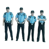 Maxbell 4x Mini Community Police Officer Figure Dioramas Mini Architectural Figurine