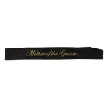 Mother of the Groom Stain Sash Wedding Ceremony Party Supply Black Gold