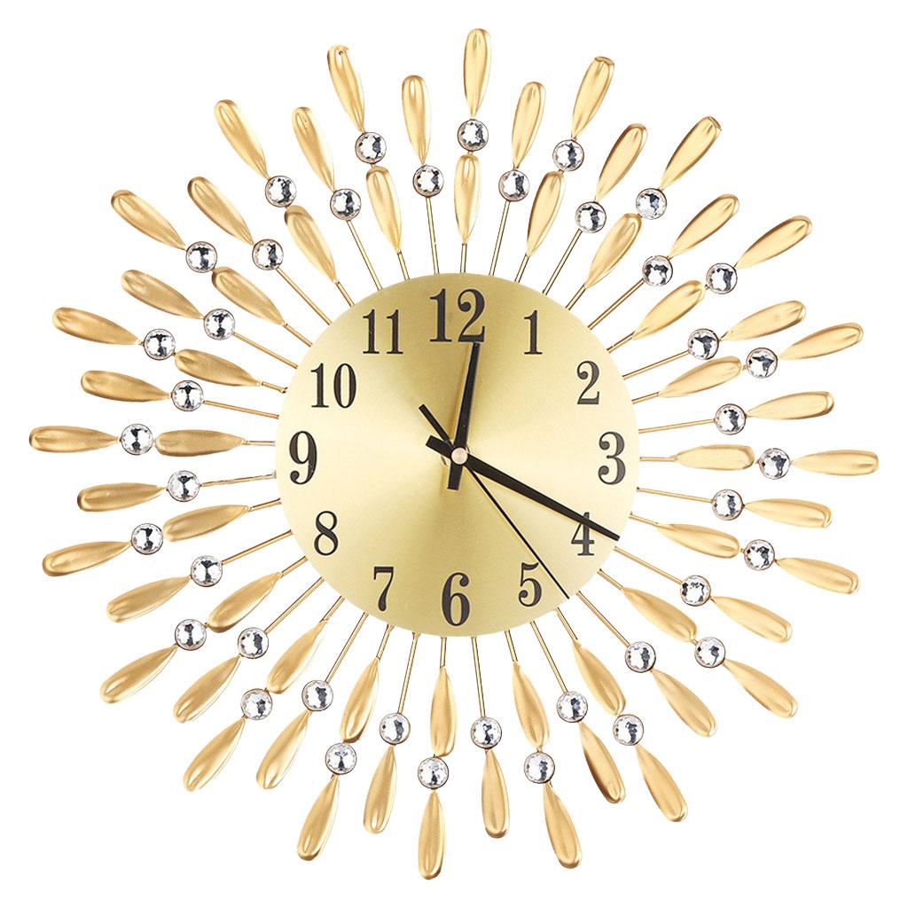 Maxbell Maxbell Wall Clock Modern Silent Wall Sticker Clock for Living Room Home golden