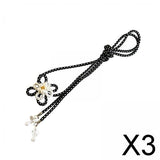 Maxbell 3xObi Ornament Lady Obi Fastening Belt Decoration for Christmas Ceremony Party Black