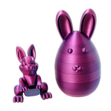 Maxbell 3D Printed Easter Bunny Egg Craft Statue for Hallway Bookshelves Home Office purple