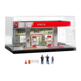 Maxbell 1:64 Scale Gas Station Scene Model Diorama Miniature Figure for Fairy Garden