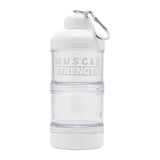 Maxbell Protein Powder Container Food Storage Containers for Pre Workout Home Travel White 18x7cm