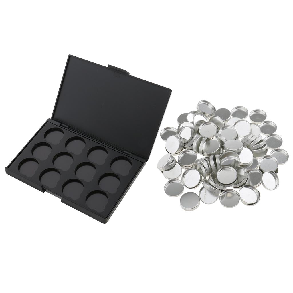 Maxbell 100x Metal Makeup Pans Empty Magnetic Palette Box for Eyeshadow Blush Powder