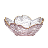 Maxbell 2xGlass Sauce Bowl Mini Serving Plate for Ice Cream Soy Sauce Sushi Condiments with gold inlay