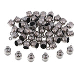 Maxbell 50pcs End Cap Bead Stopper Fit 8mm Leather Cord Jewelry Findings Grey Black - Aladdin Shoppers