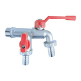 Maxbell Outdoor Faucet Sturdy Wear Resistance with 2 Outlets for Balcony Hotel Lawns Style A