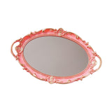 Maxbell Ornate Mirror Vanity Tray Storage Organizer Jewelry Trinket Cabinet Home Pink