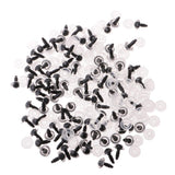Maxbell 200 Pieces Plastic Safety Eyes for Bear Doll DIY Craft 10mm 12mm Clear