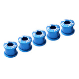 Maxbell Maxbell 5Pcs Alloy Bike Chainwheel Bolt Double Chain Wheel Crank Arm Screw Blue