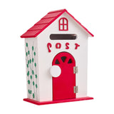 Maxbell Locking Mailbox Wood Wall Mount Mailbox for Kindergarten Student Office Home Red
