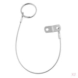 Maxbell 2pcs 316 Stainless Steel Quick Release Pin Lanyard for Boat Deck Hinge 150mm