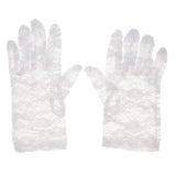Maxbell Short Lace Gloves Wedding Halloween Party Costume Fancy Dress Props White