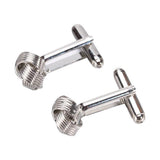 Maxbell Stainless Steel Men Cuff Link Cufflinks - Black Stone+Wide Fine Thread Knot Cufflinks