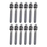 Maxbell 12 Pieces Drum Screw Metal Percussion Instrument Parts Drum Kit Short Screws L