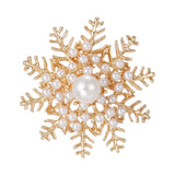 Maxbell Snowflake Brooch Pin Elegant Winter Snowflake Brooch for Dress Clothes Scarf Gold