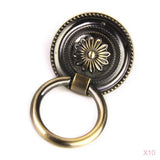 Maxbell 10x Antique Bronze Cabinet Door Drawer Wardrobe Pull Ring Handle Knob Dia 55mm