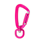 Maxbell 500KG Auto Locking Carabiner Rotating Ring Outdoor Keychain Hook Rose Red - Aladdin Shoppers