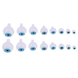 Maxbell 16Pieces Oval Hollow Plastic Eyes Blue Eyeball For Dolls DIY Halloween Props