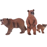 Maxbell 3pcs Lifelike Bear Family Model, Wild Animal Figurines, Kids Toy Desktop Ornaments - Aladdin Shoppers