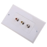 Maxbell 2xCable Decoration Wall Plate Insert 3 RCA Couplers Female,Red/White/Yellow US