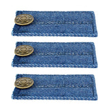 Maxbell 3 Pieces Blue Denim Jeans Pants Skirt Waist Extender Button Waist Expander