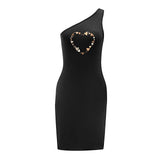 Maxbell Maxbell Women's Cold Shoulder Dress Summer Mini Dress for Vacation Holiday Commuting M