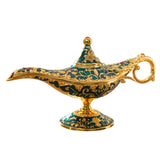 Genie Aladdin Oil Lamp Wishing Light Pot Decor Home Photo Props Luxury Light Blue