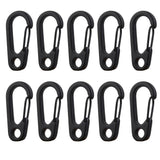 Maxbell 10Pcs Black Alloy Keychain Snap Buckle Carabiner Camping Hiking Spring Hooks - Aladdin Shoppers